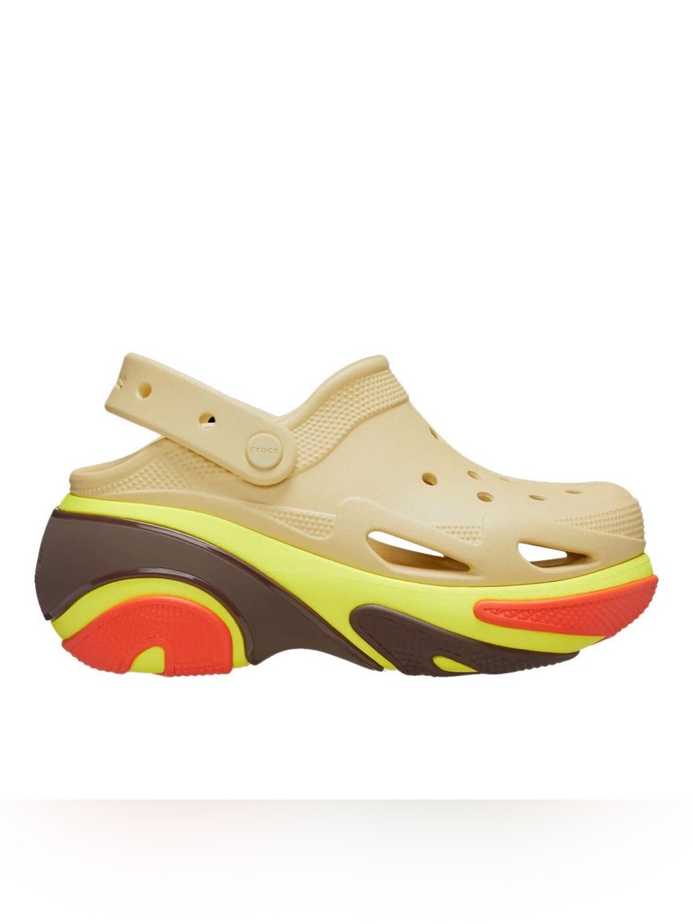 Crocs Bubble Crush Clogs Shoes-M 6 W 8-Sesame